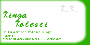 kinga kolcsei business card